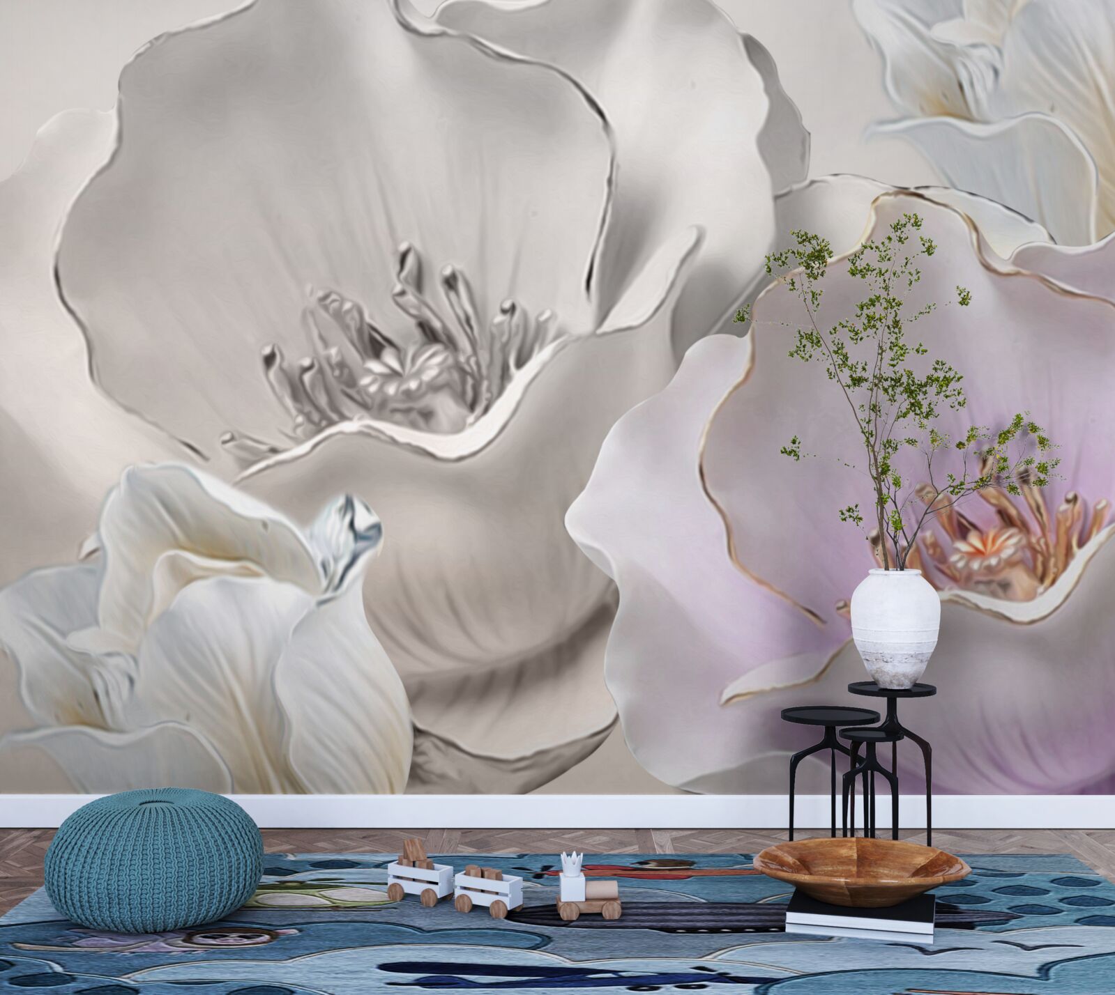 Fototapeta kwiaty pełne wdzięku i białe jak porcelana