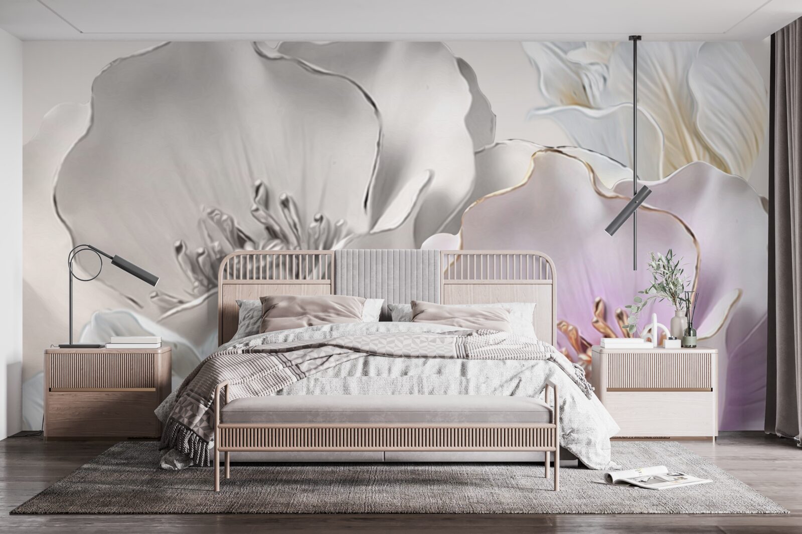 Fototapeta kwiaty pełne wdzięku i białe jak porcelana