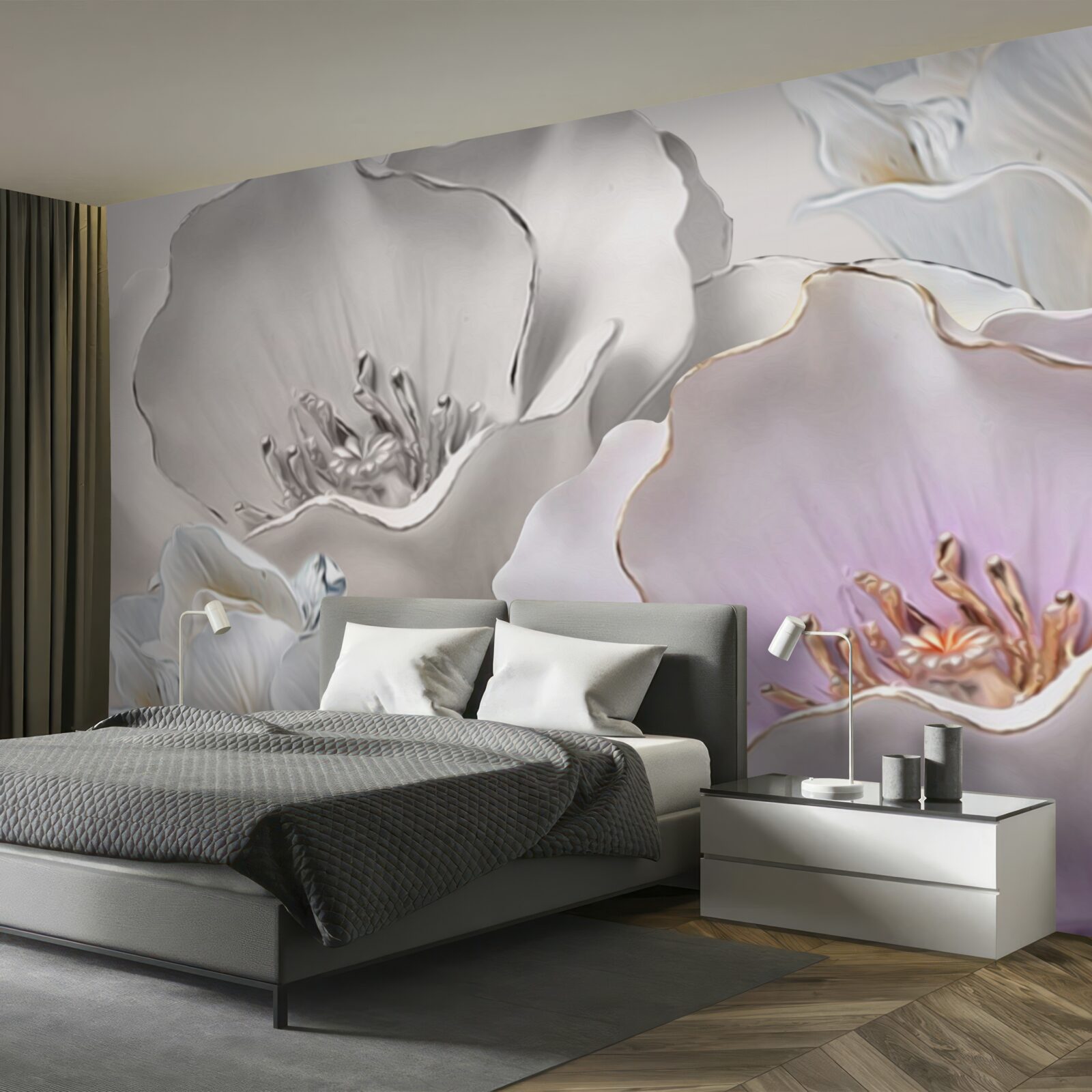 Fototapeta kwiaty pełne wdzięku i białe jak porcelana