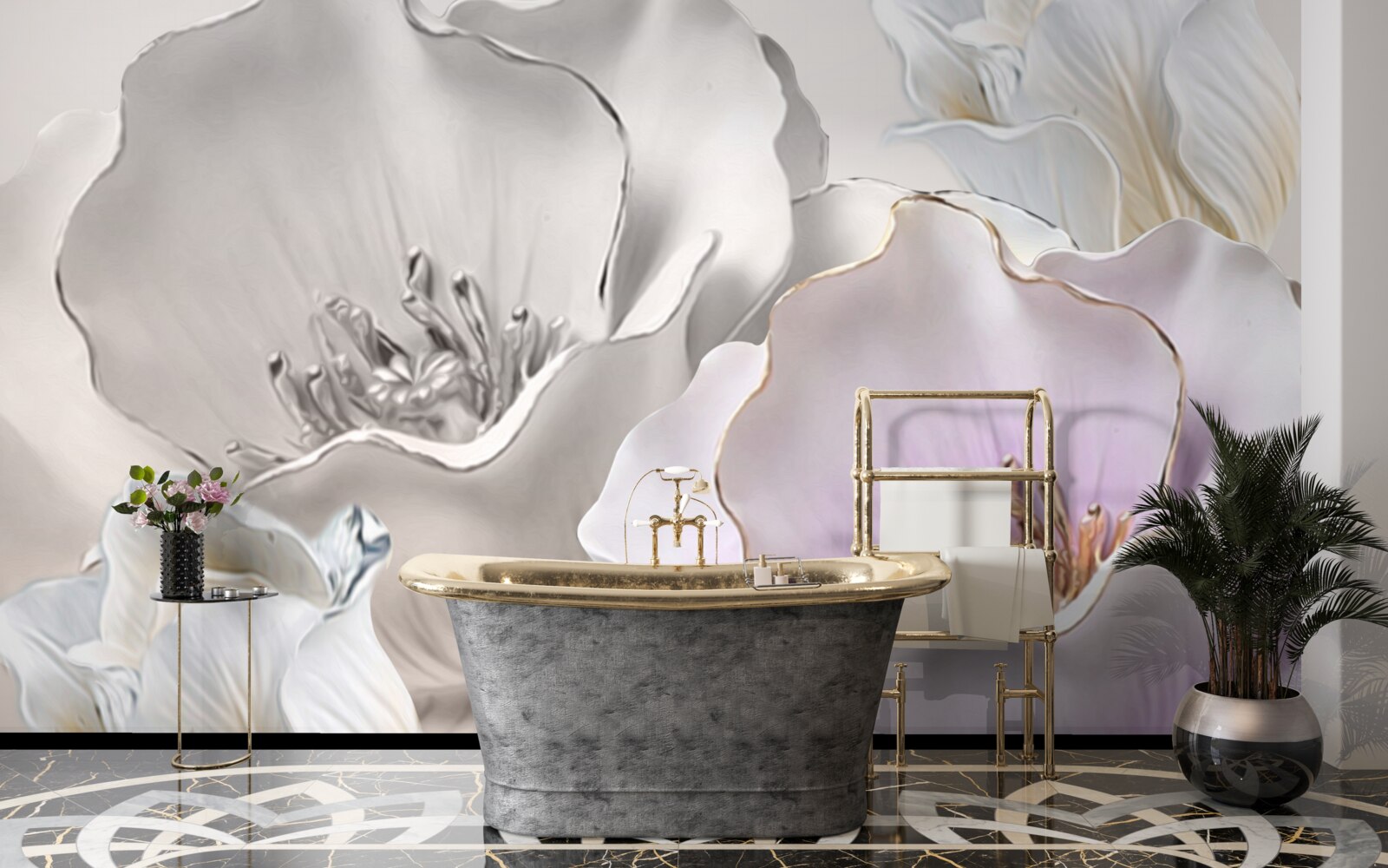 Fototapeta kwiaty pełne wdzięku i białe jak porcelana