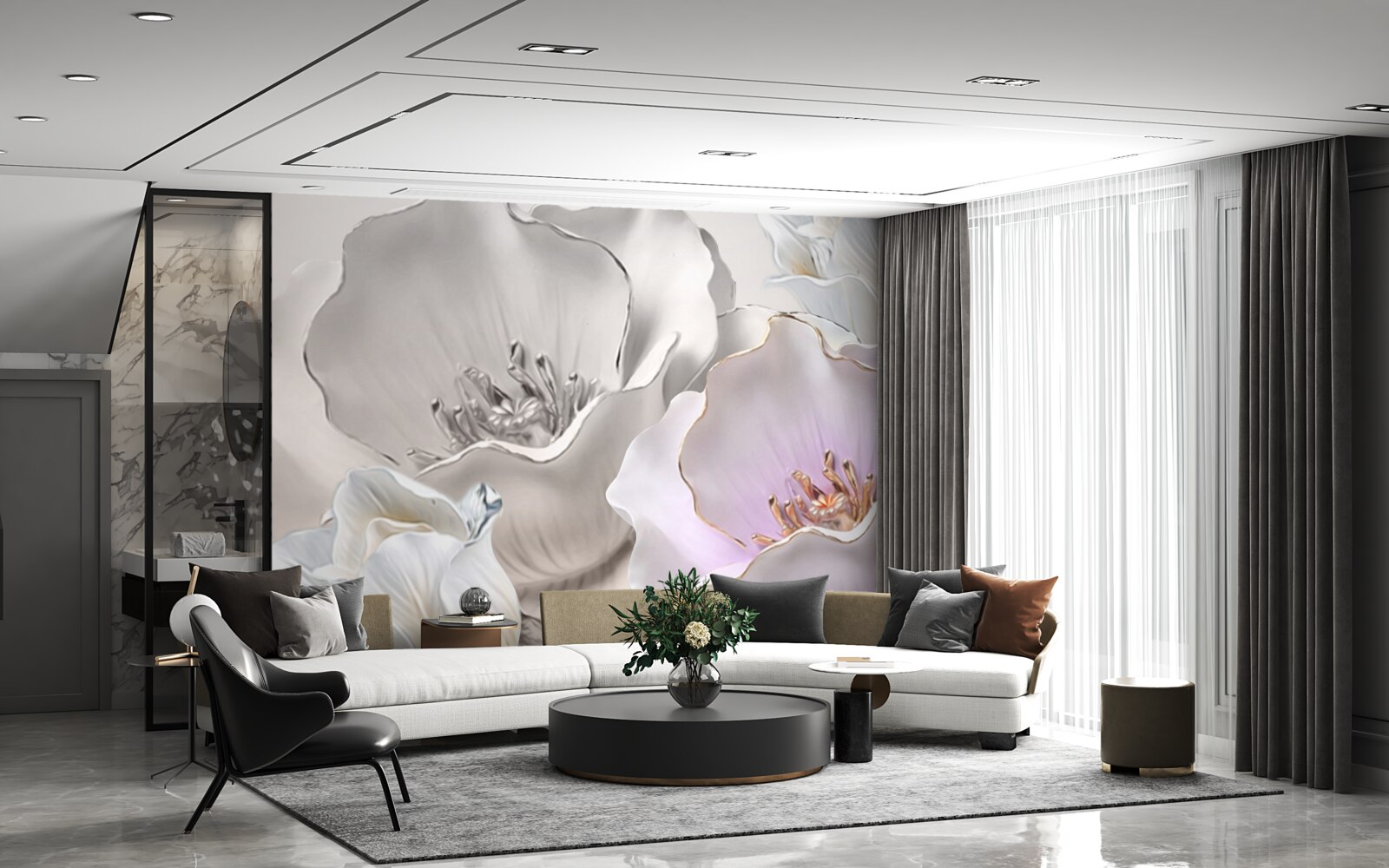 Fototapeta kwiaty pełne wdzięku i białe jak porcelana