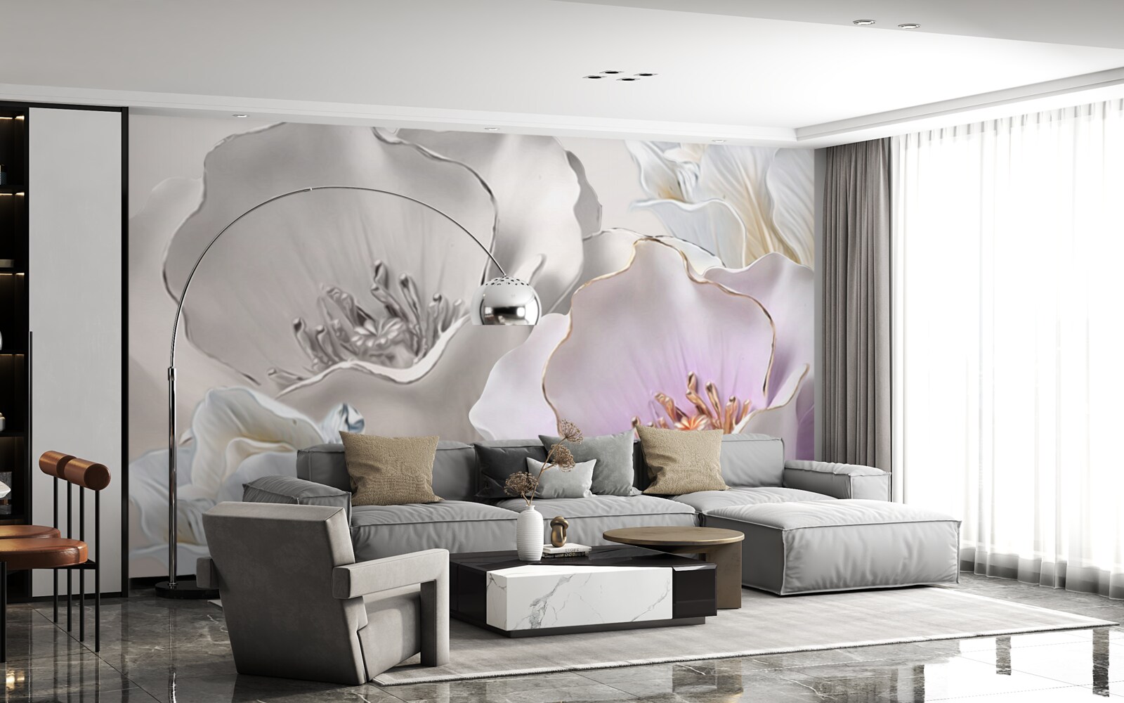 Fototapeta kwiaty pełne wdzięku i białe jak porcelana