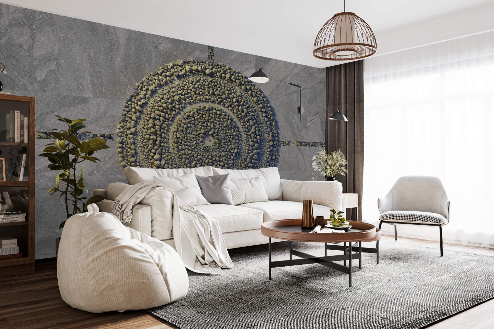 Fototapeta park o zielonym, okrągłym wyglądzie