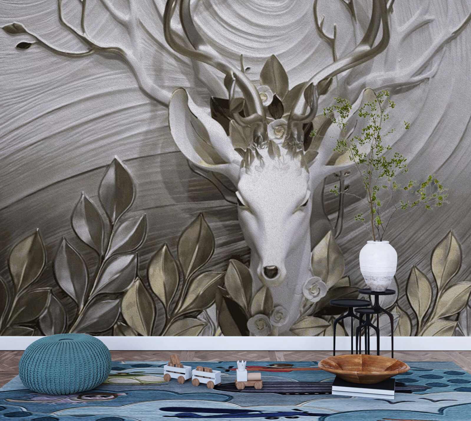 Fototapeta majestatyczny jeleń z niesamowitymi rogami