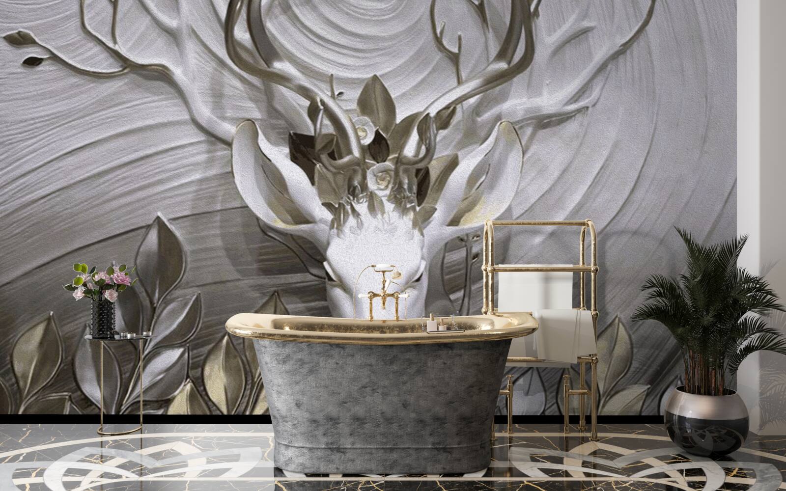 Fototapeta majestatyczny jeleń z niesamowitymi rogami