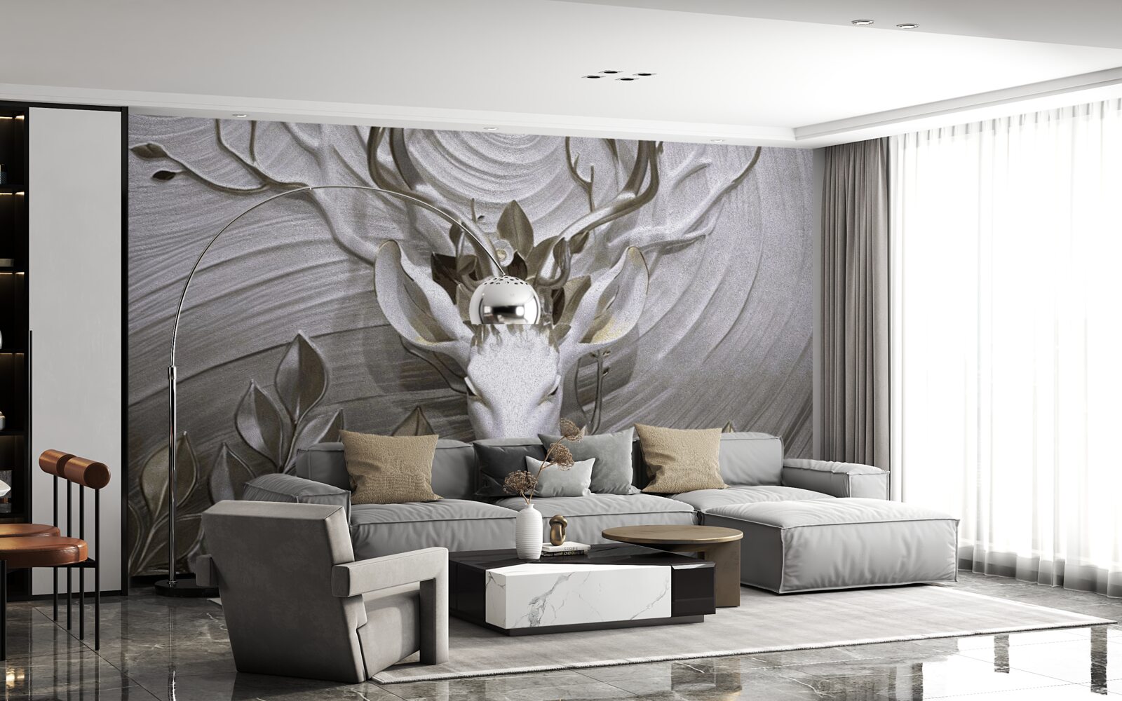 Fototapeta majestatyczny jeleń z niesamowitymi rogami