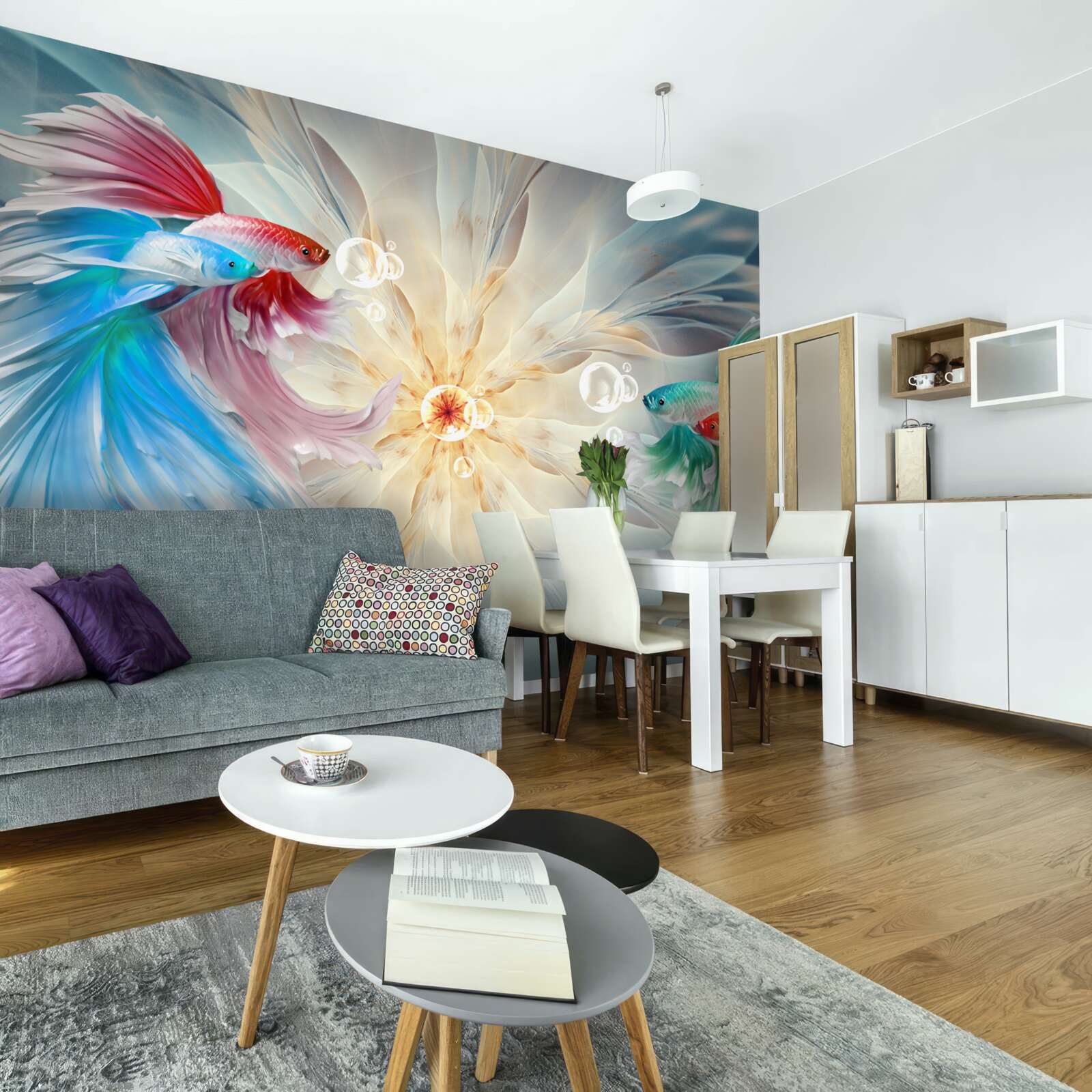 Fototapeta ryby o jasnych kolorach i wspaniałych ogonach