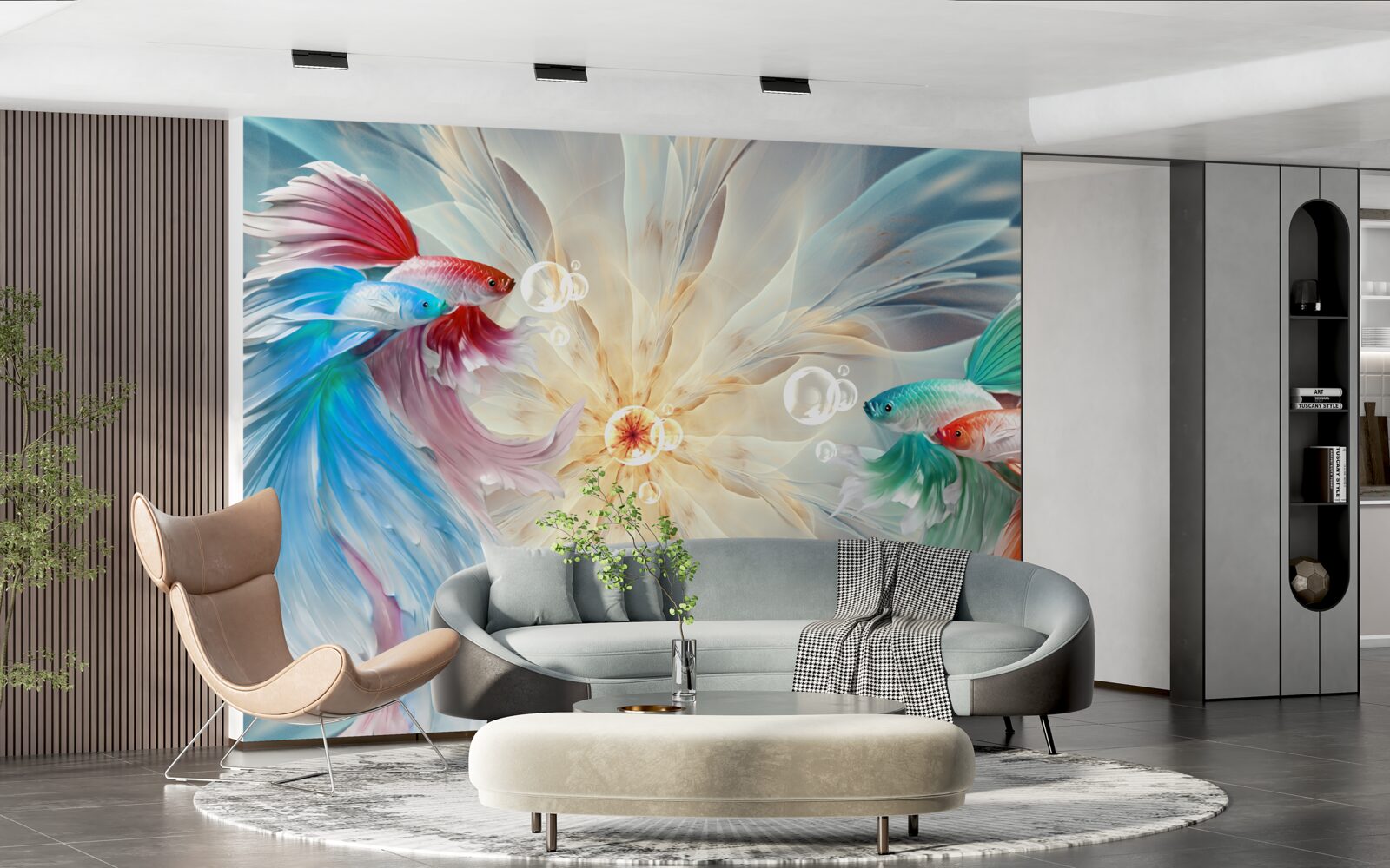 Fototapeta ryby o jasnych kolorach i wspaniałych ogonach