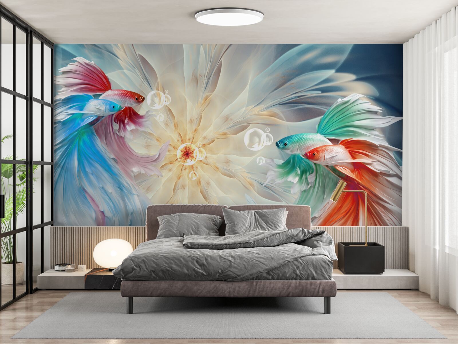 Fototapeta ryby o jasnych kolorach i wspaniałych ogonach