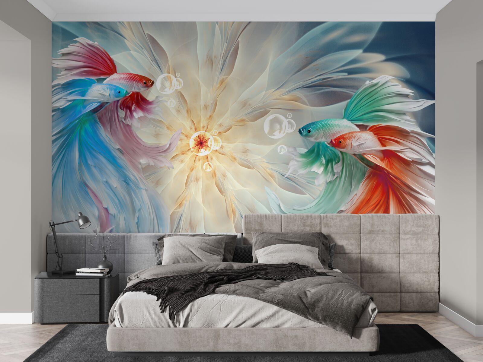 Fototapeta ryby o jasnych kolorach i wspaniałych ogonach