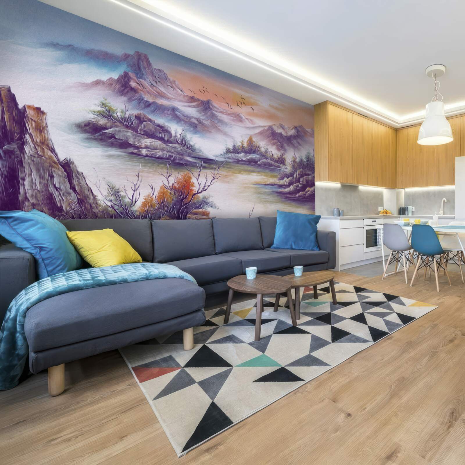 Fototapeta góry są pokryte mgłą