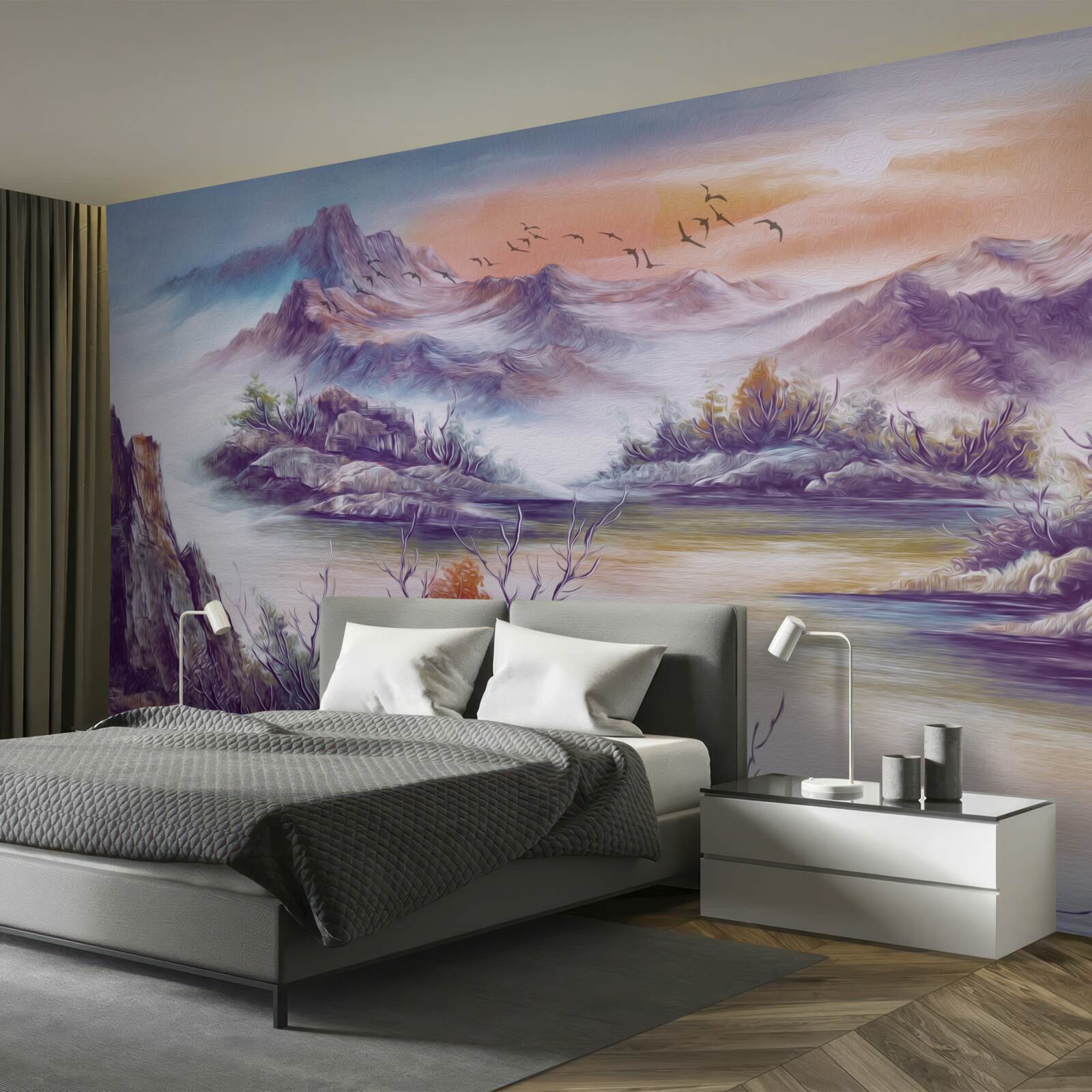 Fototapeta góry są pokryte mgłą