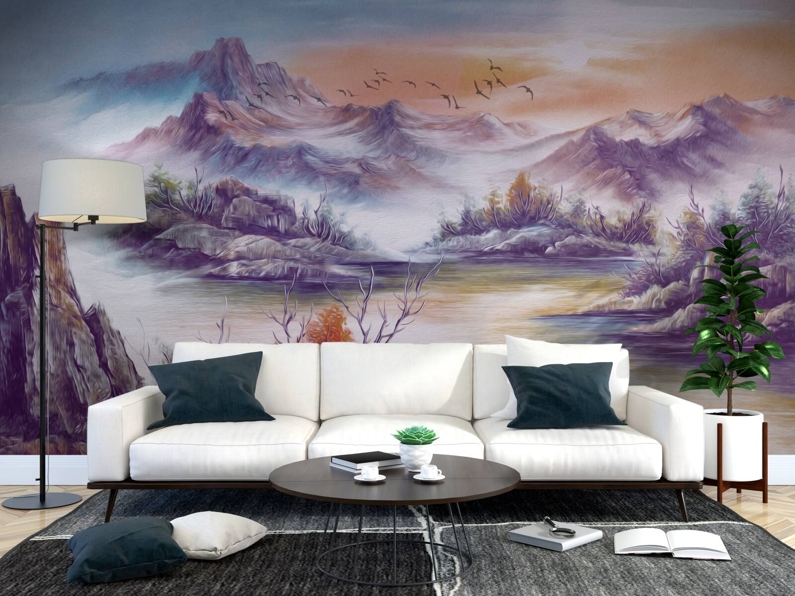 Fototapeta góry są pokryte mgłą