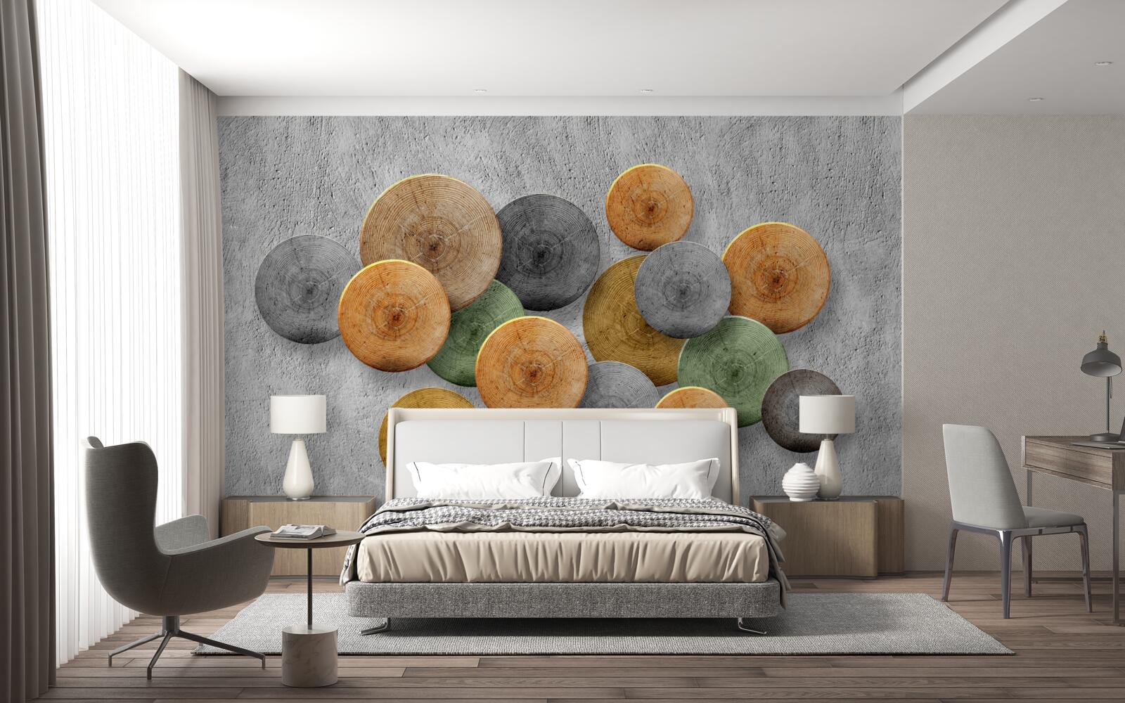 Fototapeta sekcje drzew o różnych odcieniach