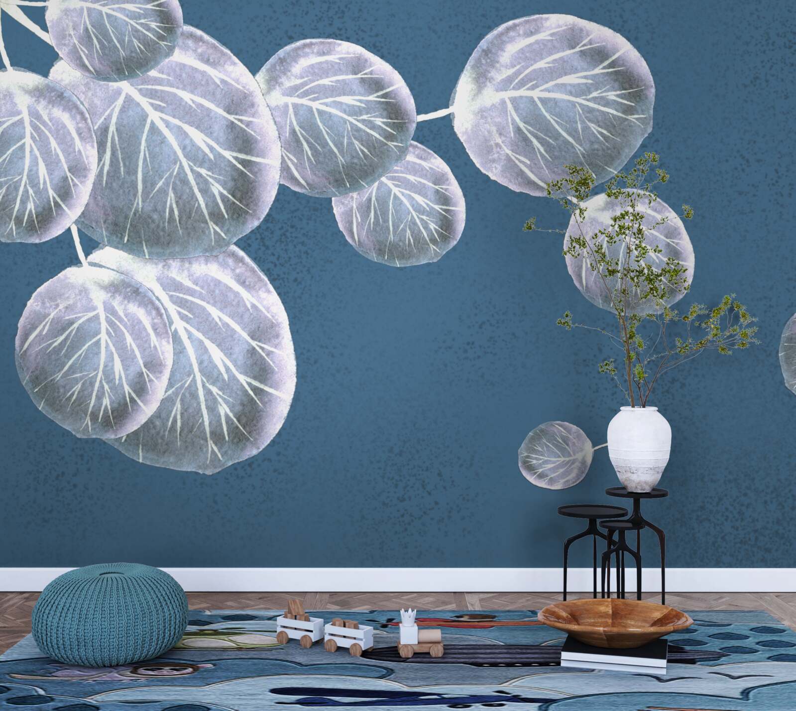 Fototapeta liście spadające na niebo