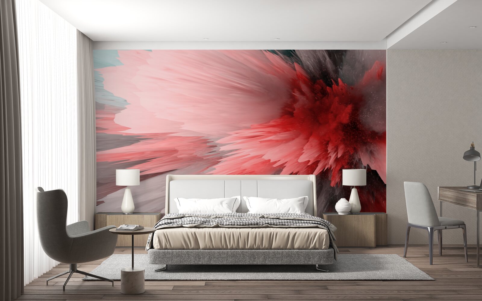 Fototapeta energetyczny akcent szkarłatnych odcieni