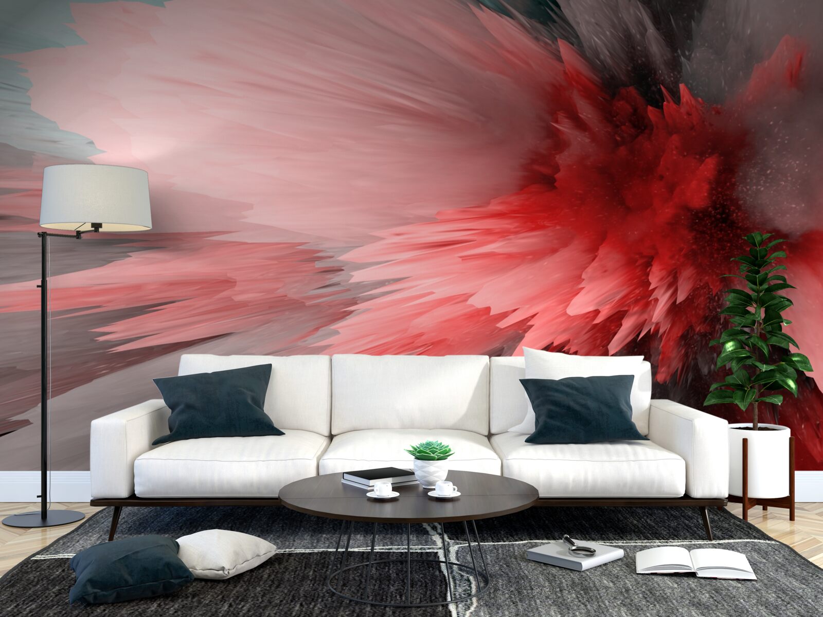 Fototapeta energetyczny akcent szkarłatnych odcieni