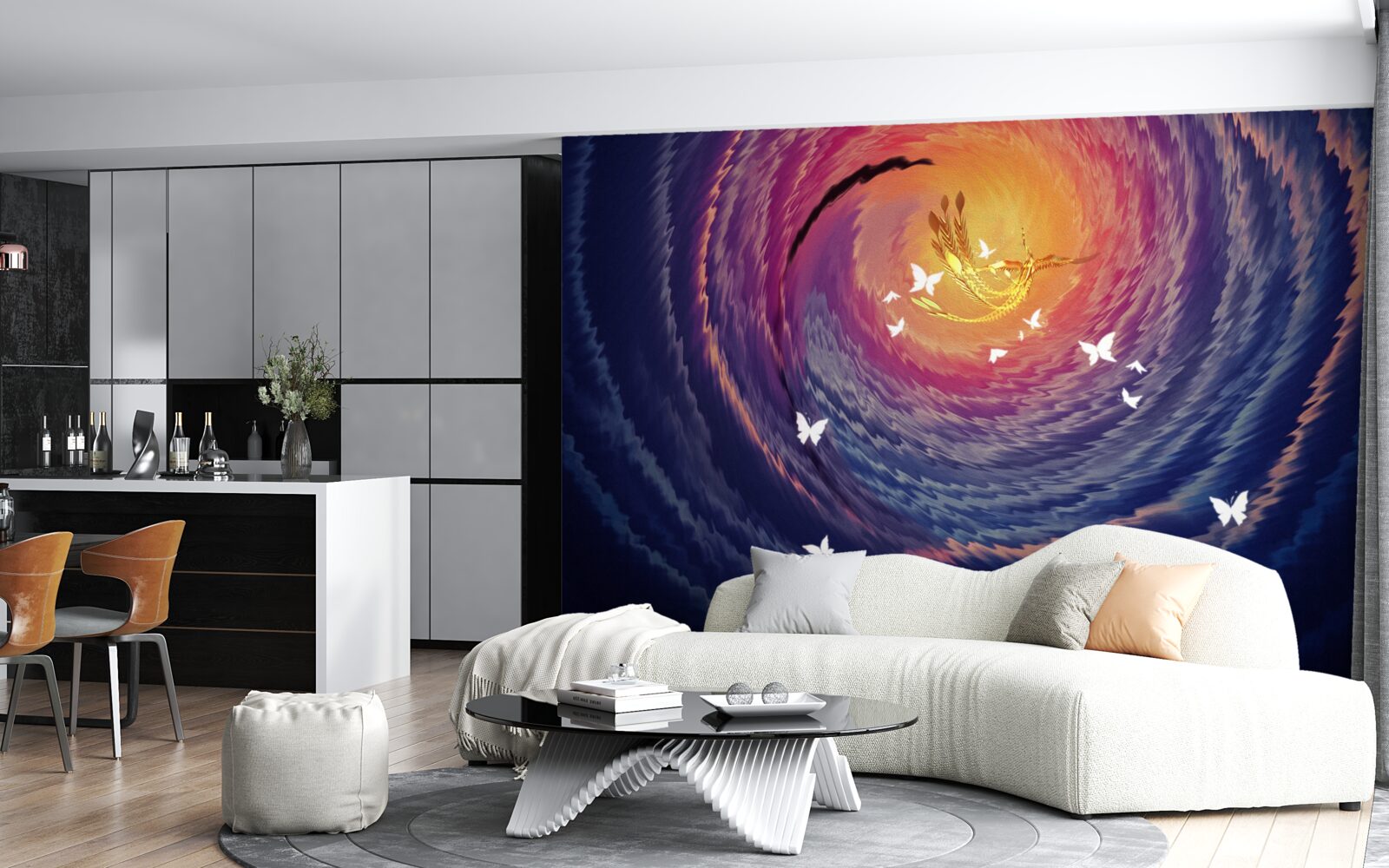 Fototapeta abstrakcja jest światłem w ciemną noc