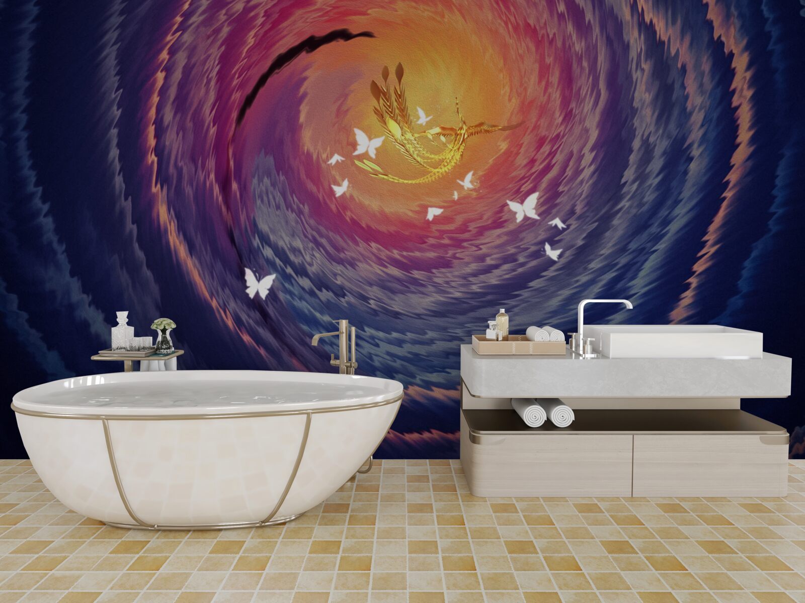 Fototapeta abstrakcja jest światłem w ciemną noc