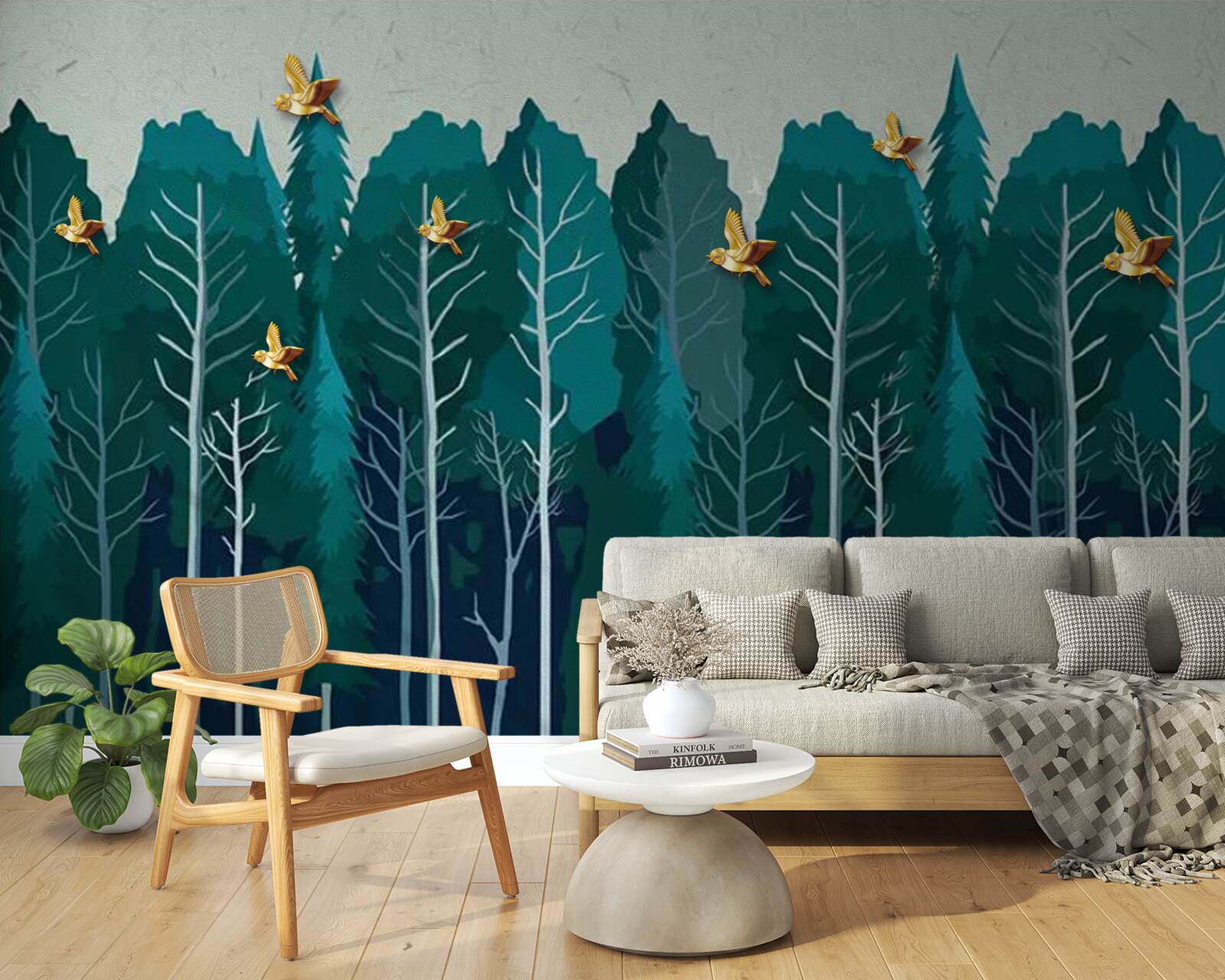 Fototapeta obraz lasu z drzewami liściastymi