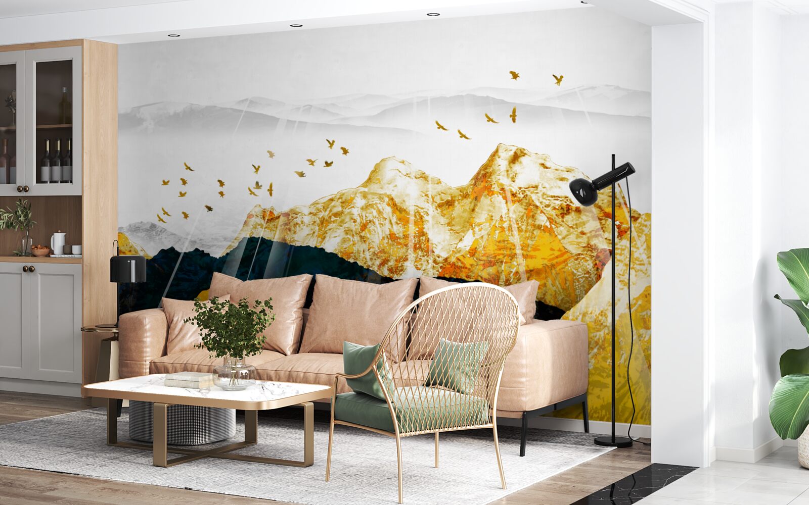 Fototapeta obrazy zmian popielic, które rozjaśniają złoty las