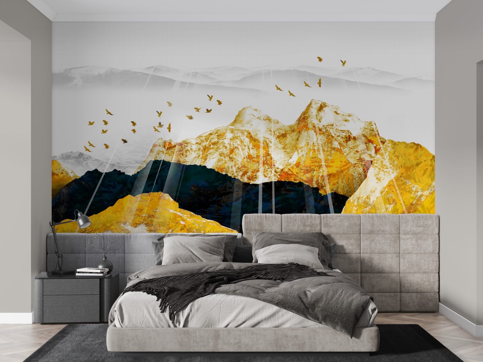 Fototapeta obrazy zmian popielic, które rozjaśniają złoty las