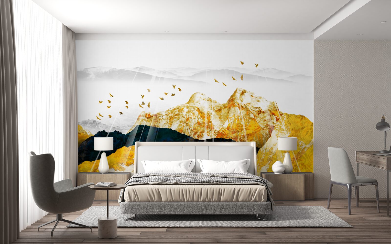 Fototapeta obrazy zmian popielic, które rozjaśniają złoty las