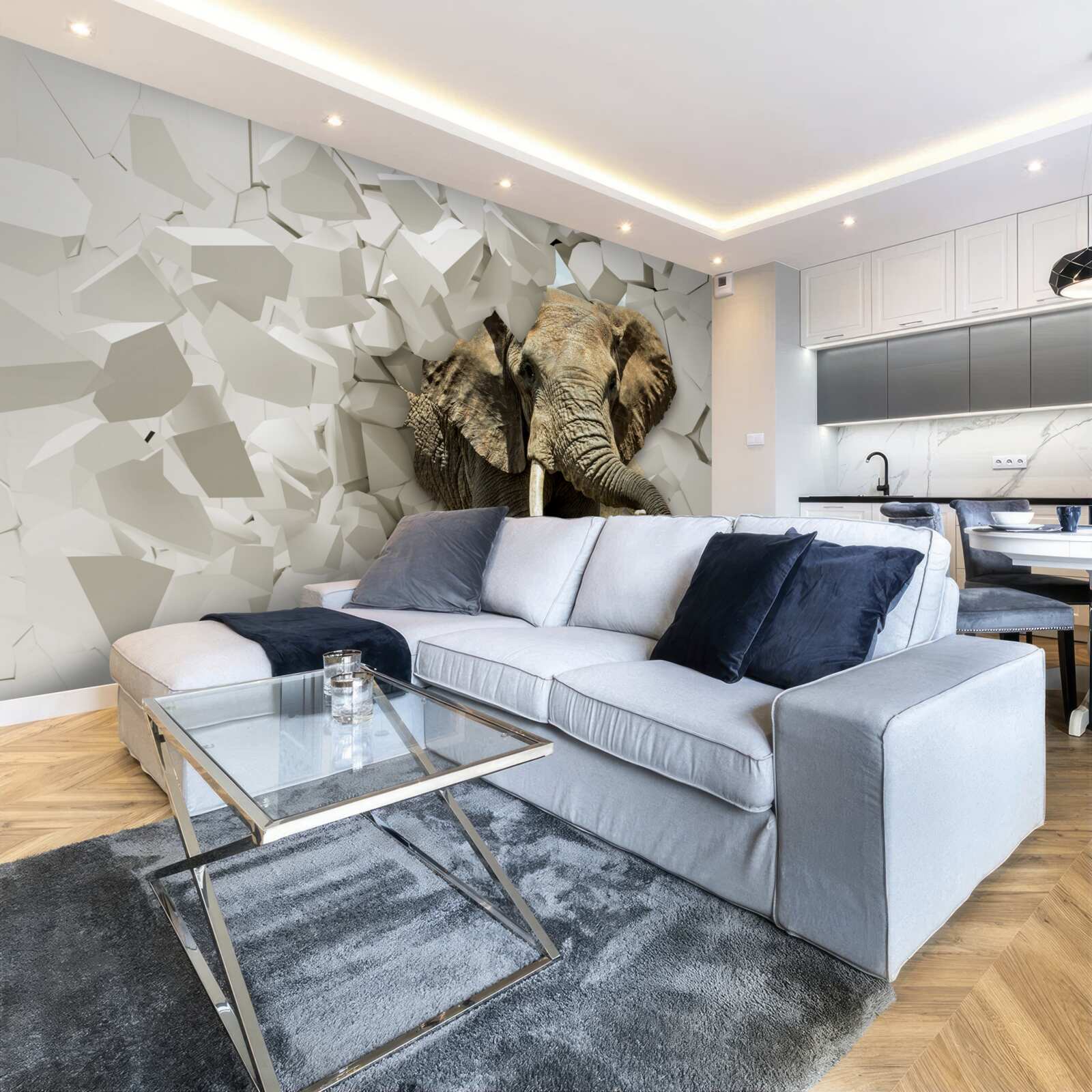 Fototapeta Ściana zniszczona przez słonia