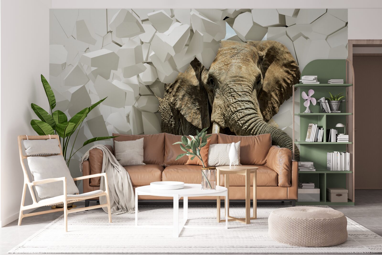 Fototapeta Ściana zniszczona przez słonia