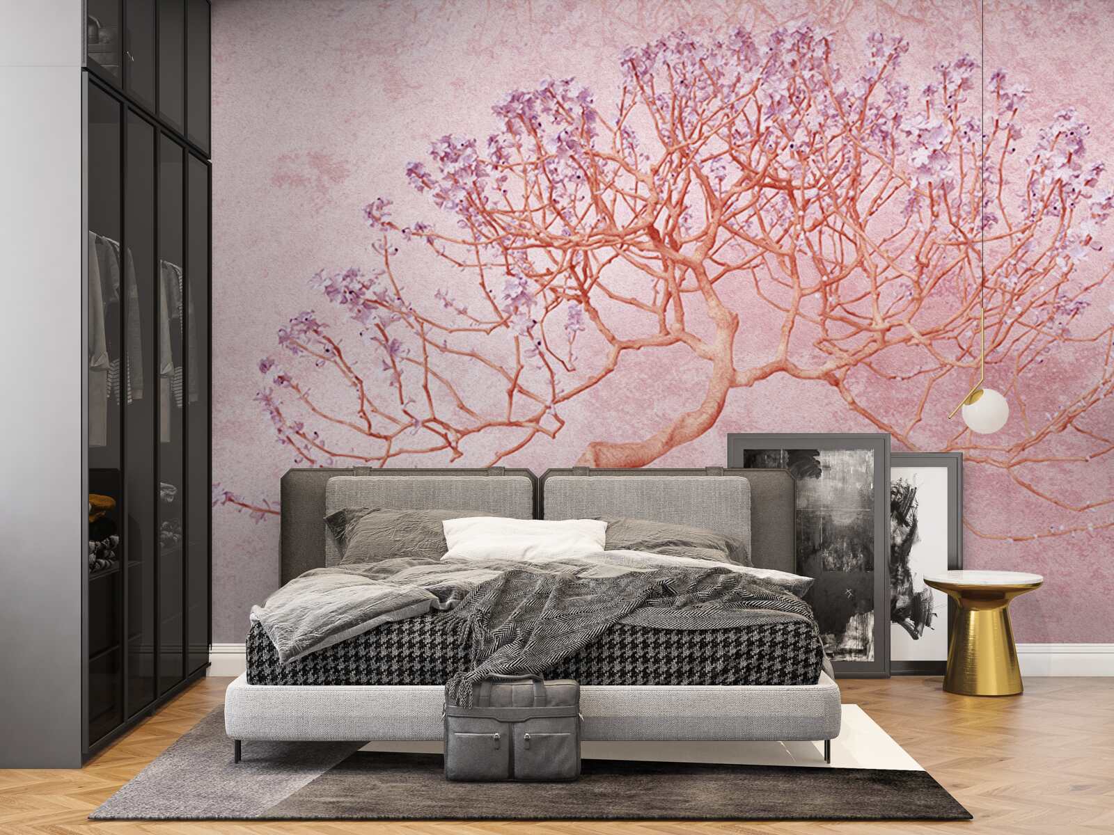 Fototapeta kwitnące drzewo z delikatnymi różowymi kwiatami