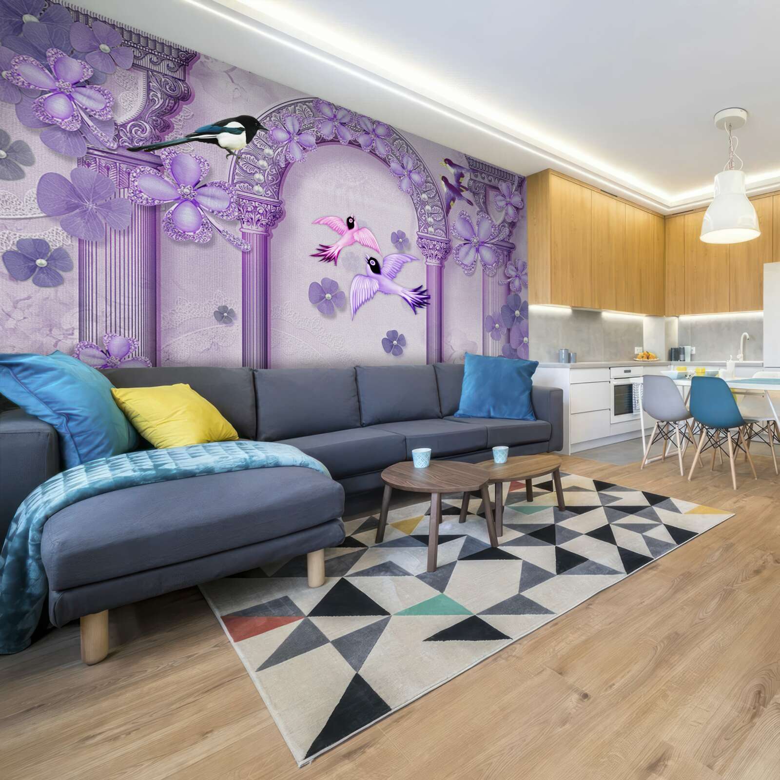 Fototapeta Łuk kwiatowy w odcieniach fioletu