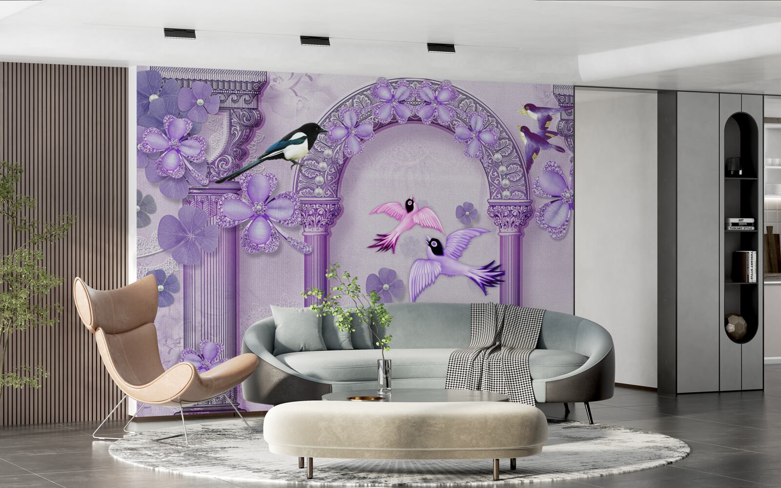 Fototapeta Łuk kwiatowy w odcieniach fioletu