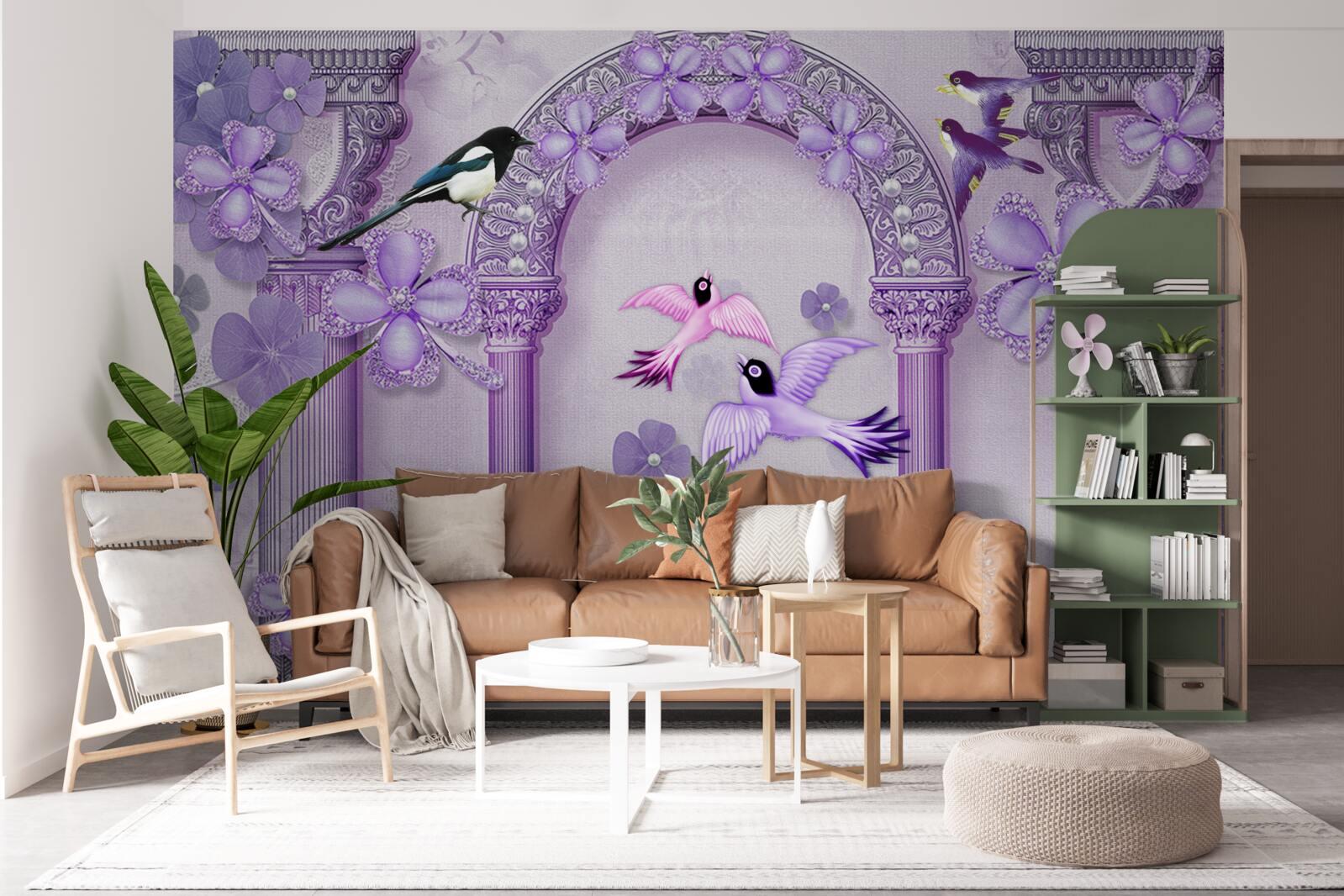 Fototapeta Łuk kwiatowy w odcieniach fioletu