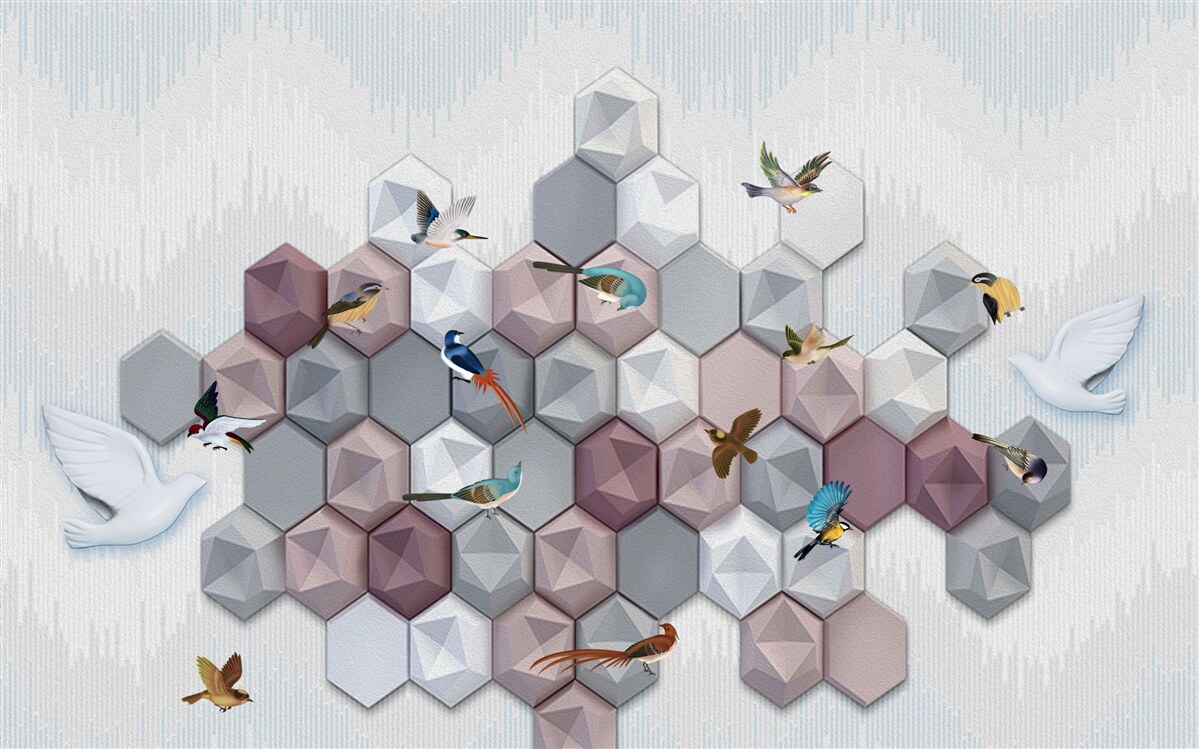 Fototapeta cząsteczki w kształcie pięciokątów