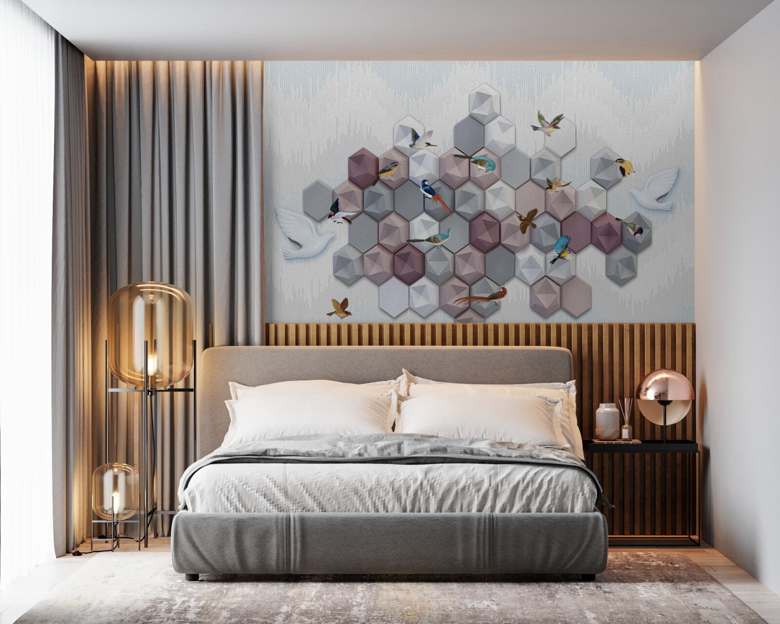 Fototapeta cząsteczki w kształcie pięciokątów