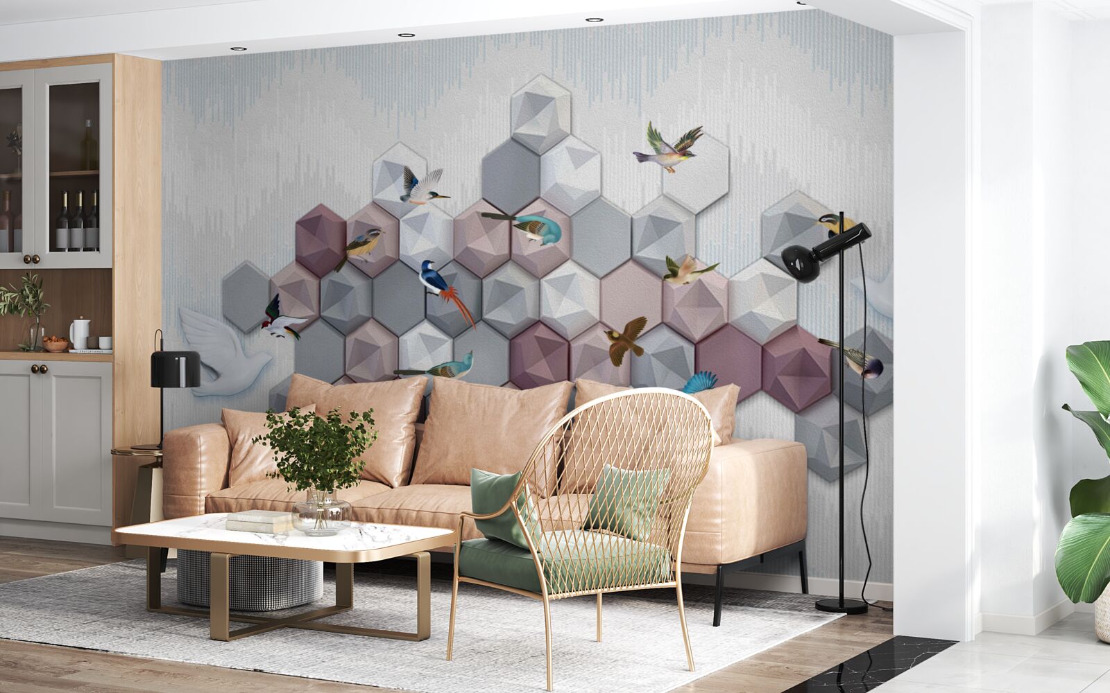 Fototapeta cząsteczki w kształcie pięciokątów