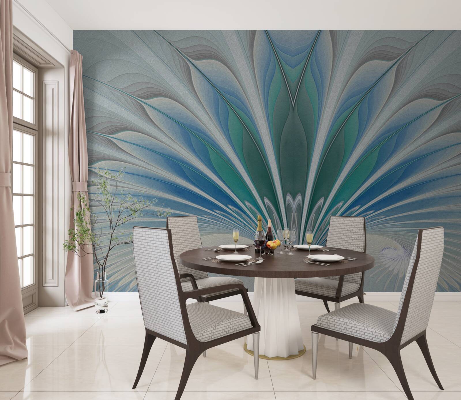 Fototapeta niebieskie pióra tworzą abstrakcję