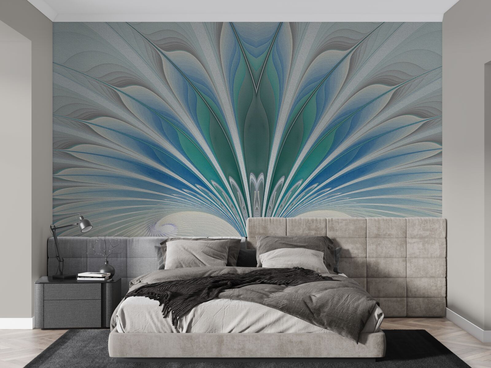 Fototapeta niebieskie pióra tworzą abstrakcję