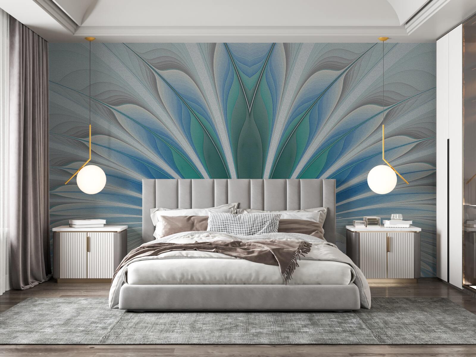 Fototapeta niebieskie pióra tworzą abstrakcję