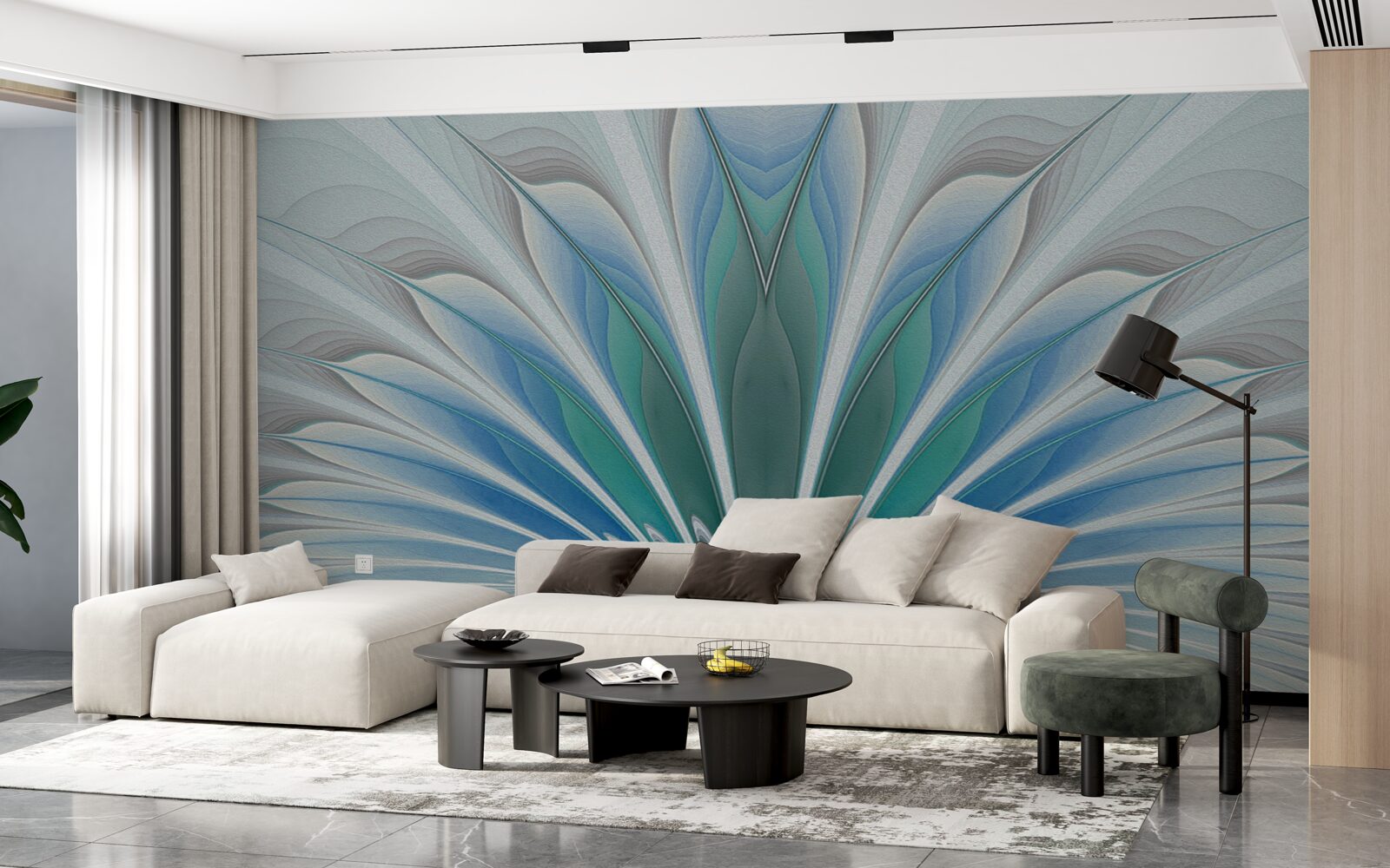 Fototapeta niebieskie pióra tworzą abstrakcję