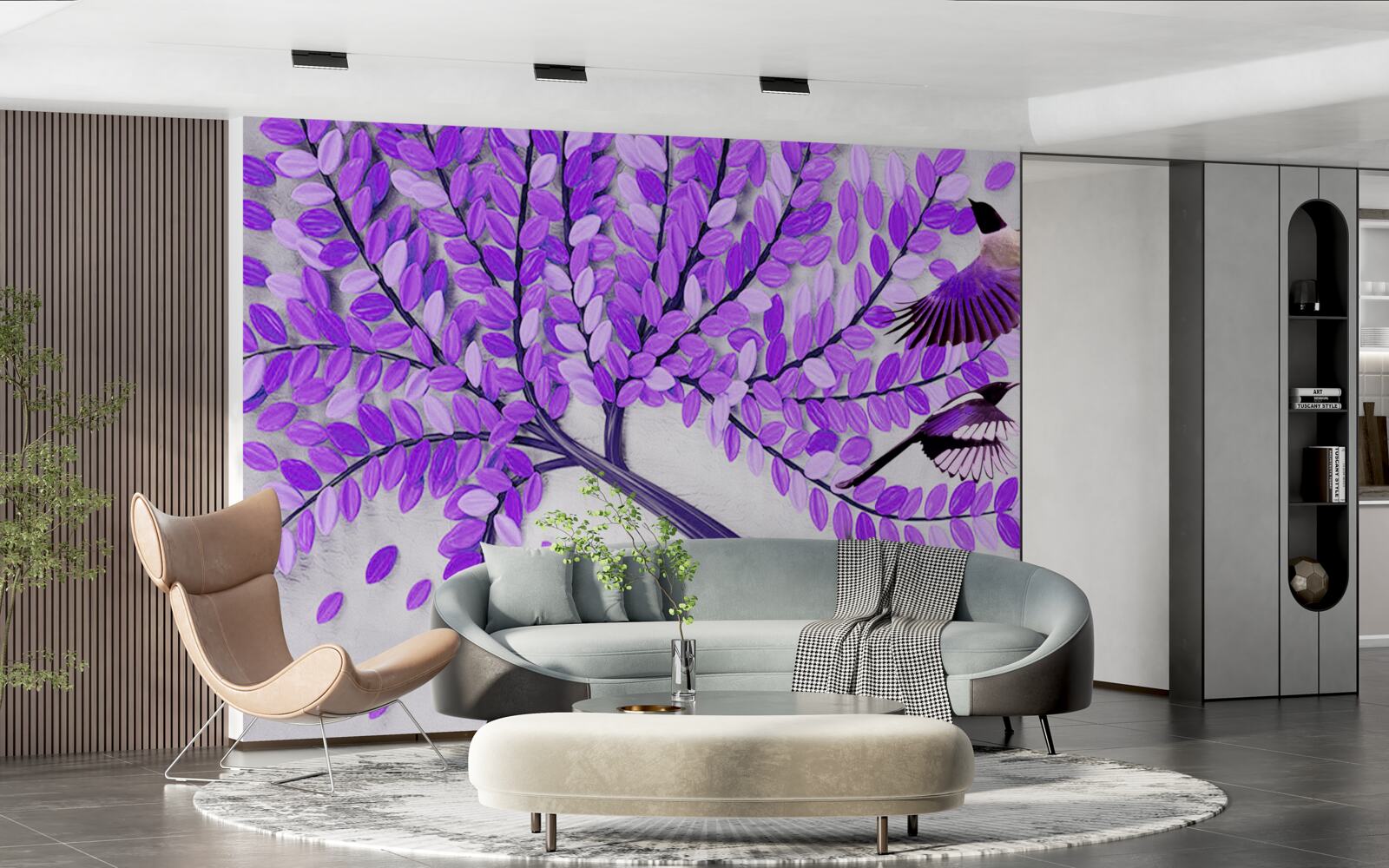 Fototapeta Żywe kwiaty bzu i zimowe pierze