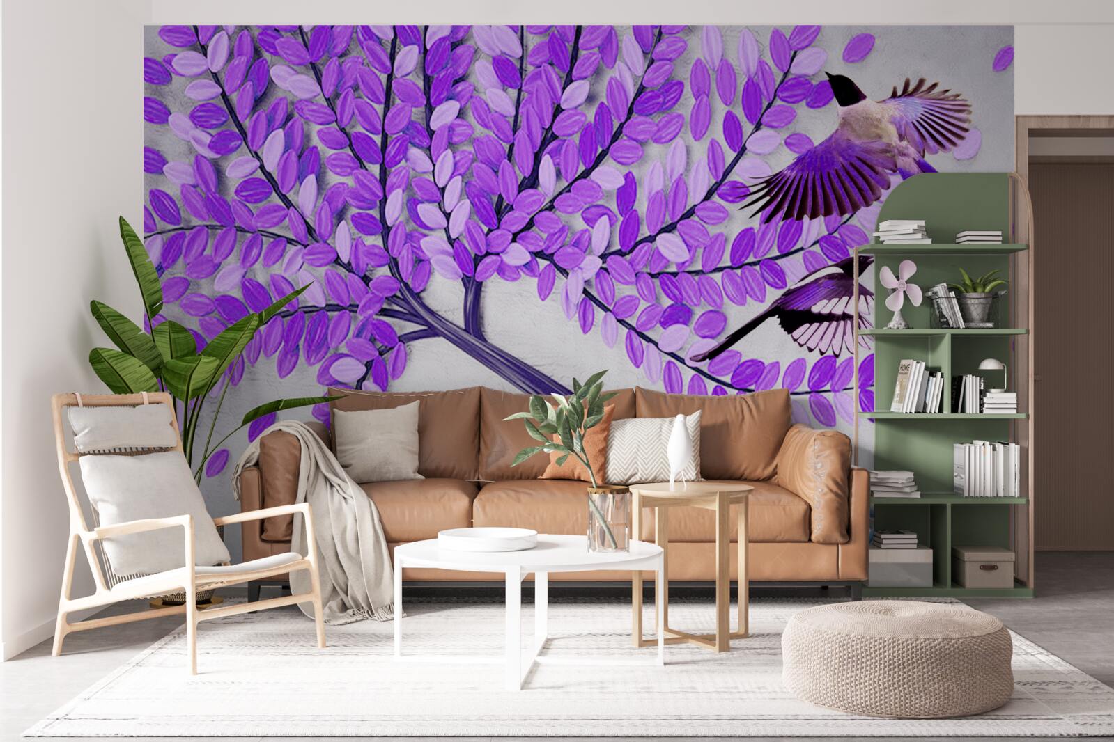 Fototapeta Żywe kwiaty bzu i zimowe pierze