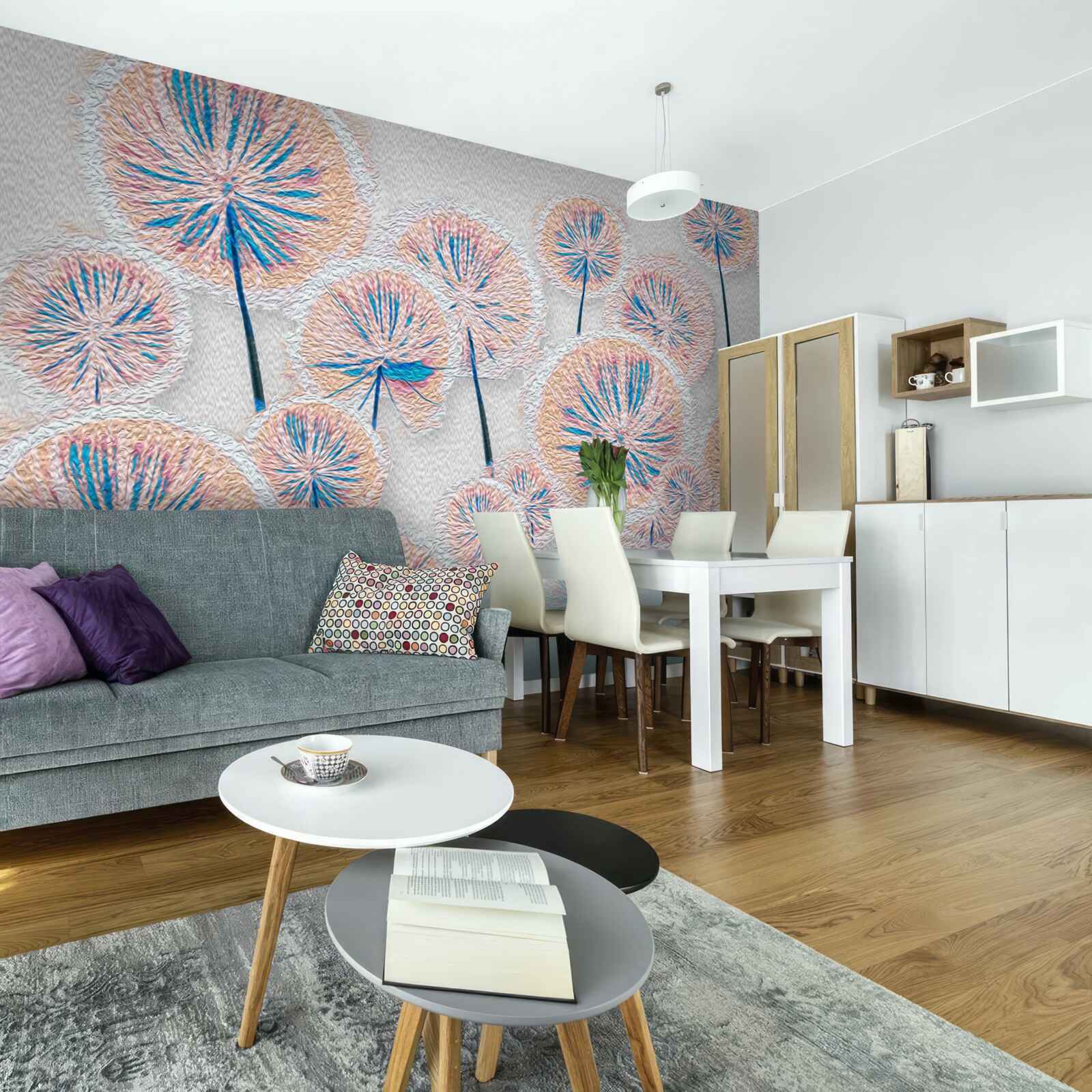 Fototapeta mniszek lekarski w szczytowym okresie kwitnienia