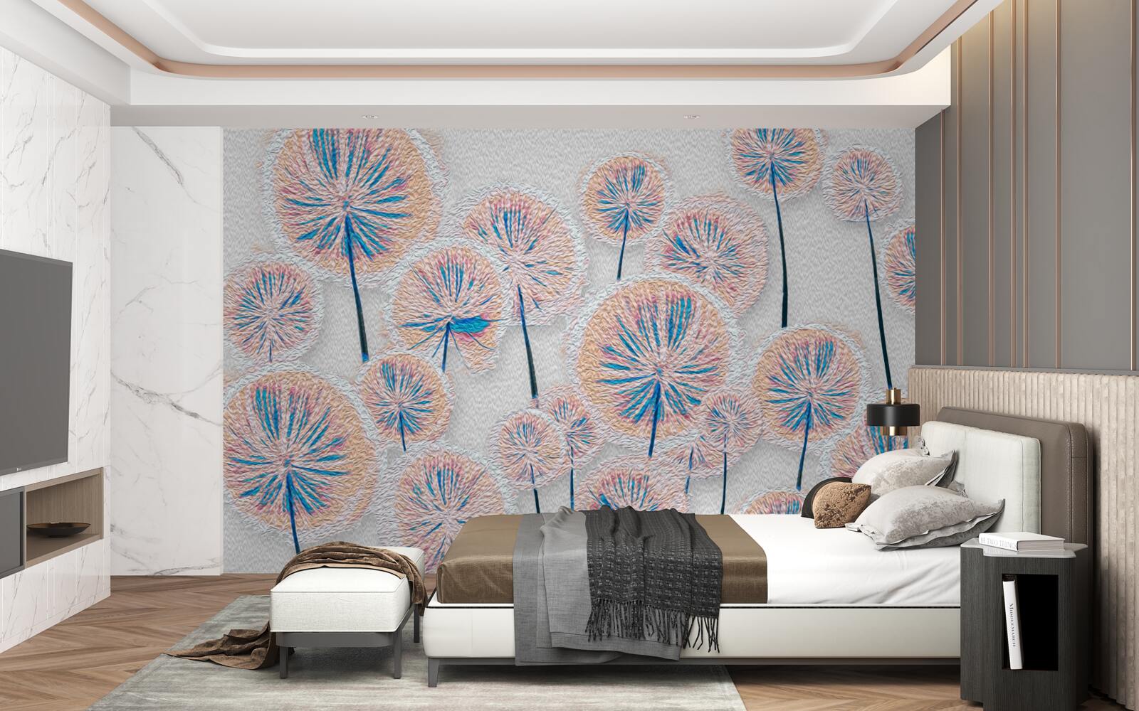 Fototapeta mniszek lekarski w szczytowym okresie kwitnienia