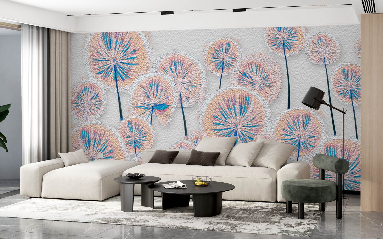 Fototapeta mniszek lekarski w szczytowym okresie kwitnienia