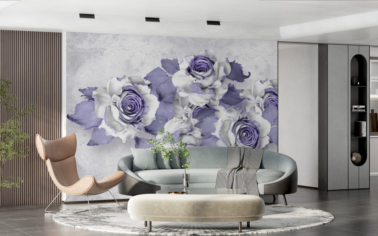 Fototapeta wykwintny bukiet róż w delikatnym liliowym odcieniu