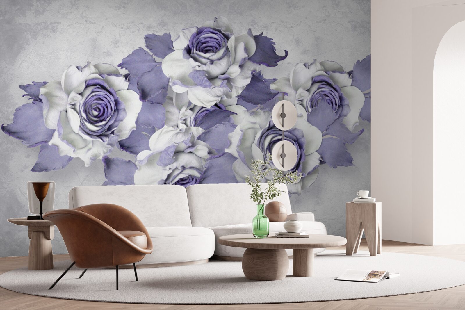 Fototapeta wykwintny bukiet róż w delikatnym liliowym odcieniu