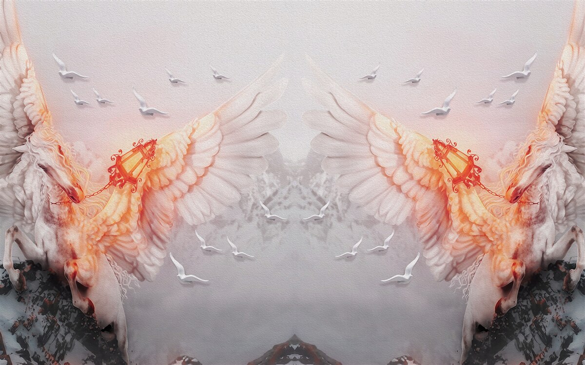 Fototapeta rozpiętość skrzydeł do nieba