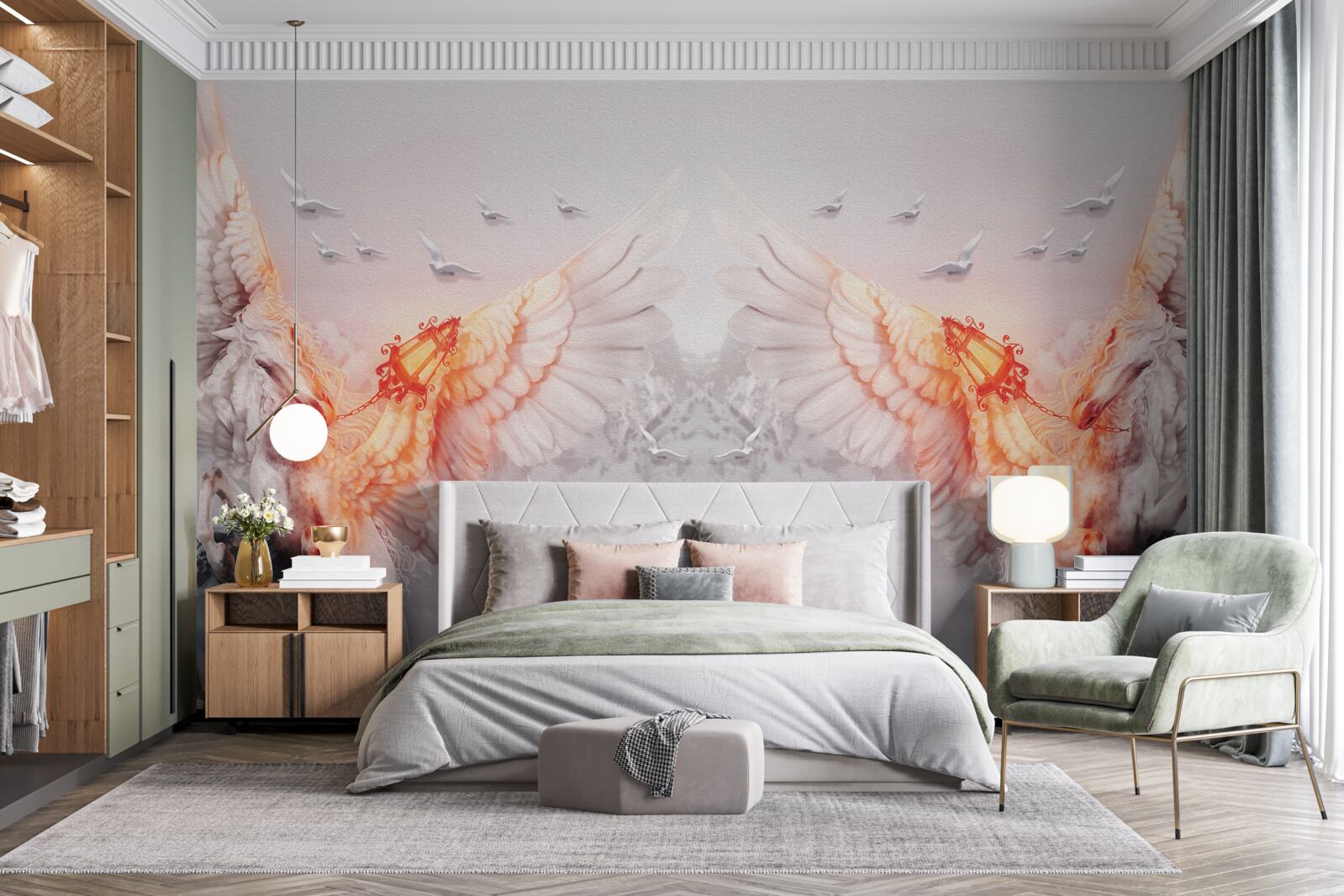 Fototapeta rozpiętość skrzydeł do nieba