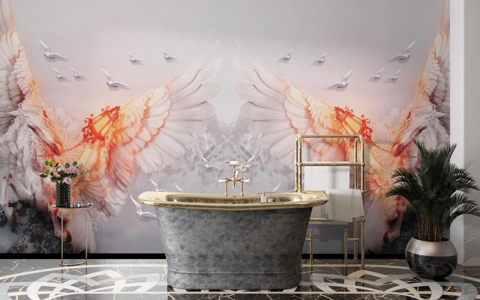 Fototapeta rozpiętość skrzydeł do nieba